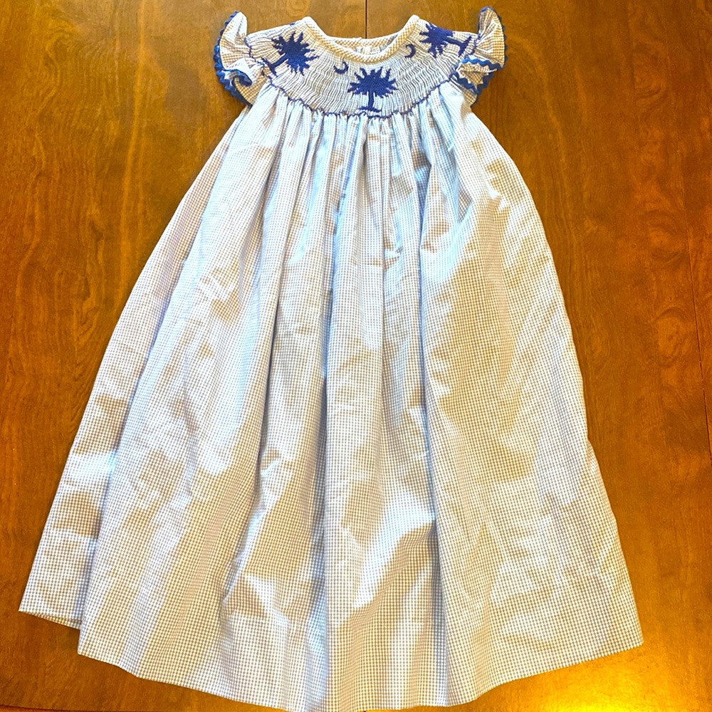 3t Smocking Palmetto Tree Dress